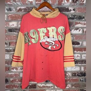 Men’s Rare Vintage San Francisco 49ers hooded tshirt apex one made in usa XL